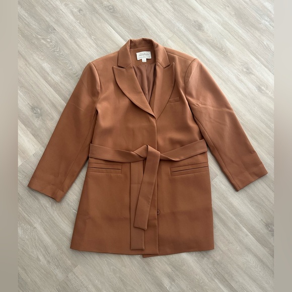 MARE MARE ANTHROPOLOGIE MID THIGH CLASSIC TIE BLAZER JACKET - Picture 2 of 3